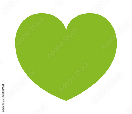 Green cute heart on white background vector illustration