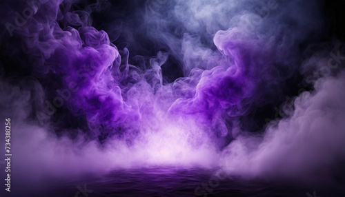 explosive purple smoke emanating from void center, creating eerie ambiance photo