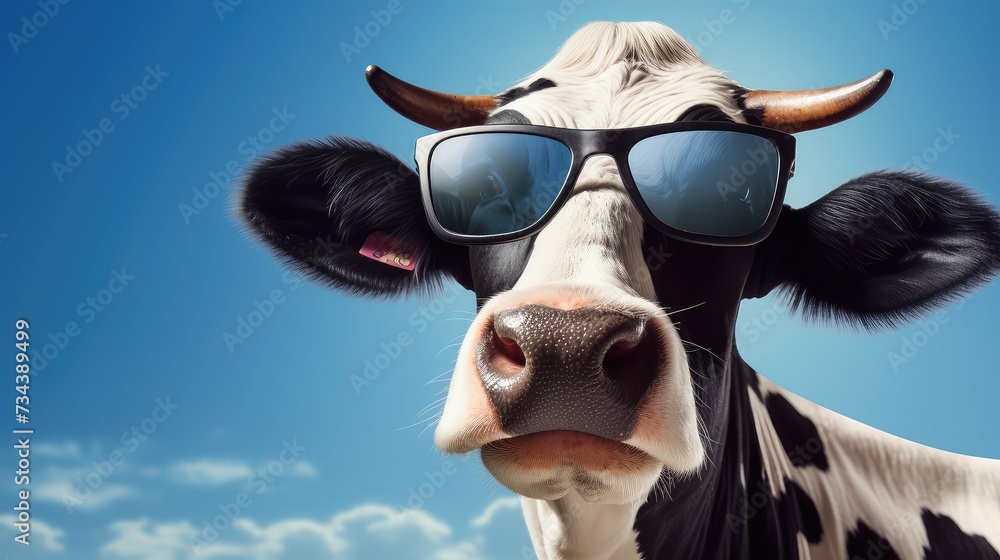 cool cow with sunglasses