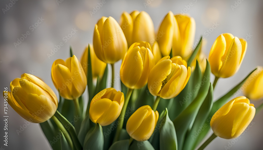 yellow tulips on the bokeh backgrounds, International Women's Day yellow tulips on the bokeh backgrounds, International Women's Day