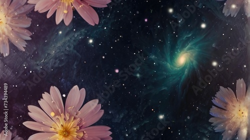 cosmos flower in the night sky