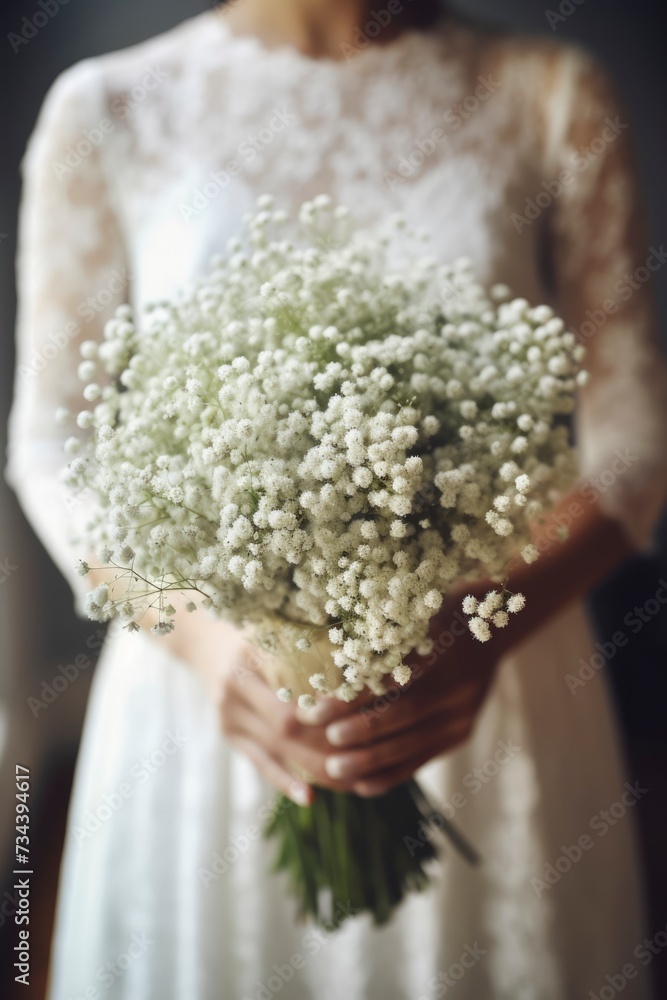 Photo a bride holding a flower bouquet Photo a bride holding a flower bouquet