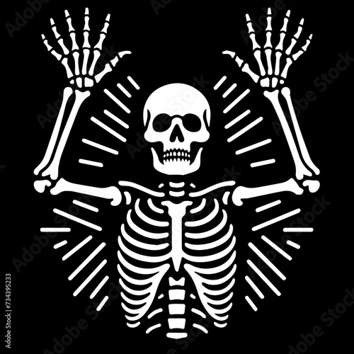 Skeleton with Hands Up. 