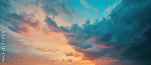 Vibrant Sunset Sky with Dramatic Clouds