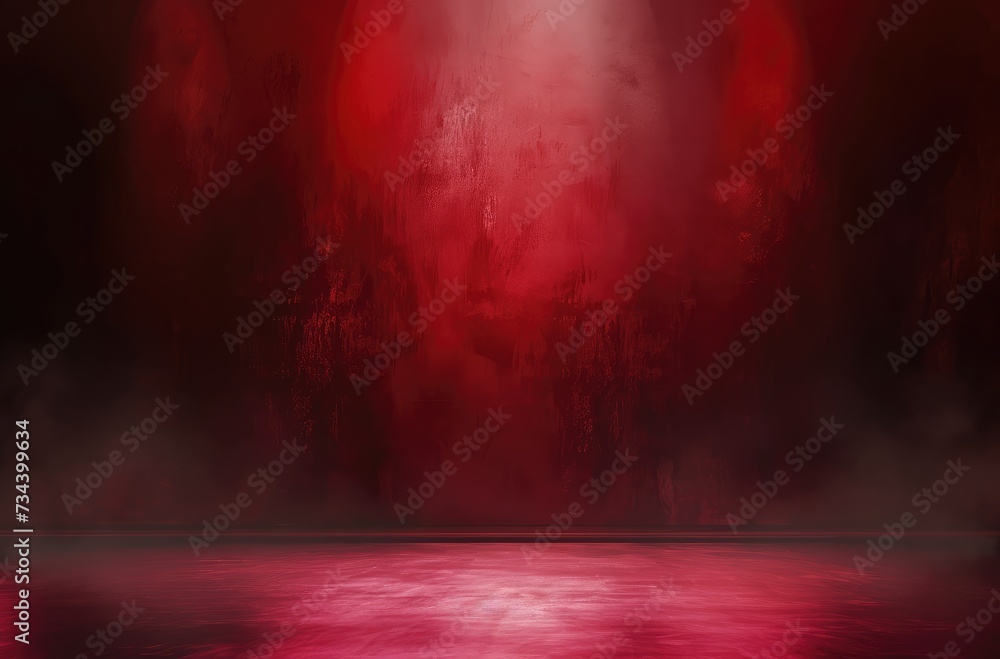 Abstract Crimson Artwork with Reflective Surface