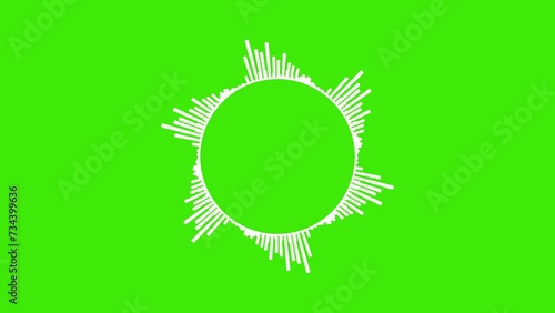 4k abstract music sound wave or audio wavefrom isolated on green screen background.Line digital minimalist voice and soundtrack.