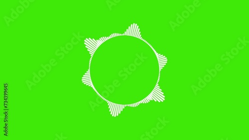 4k abstract music sound wave or audio wavefrom isolated on green screen background.Line digital minimalist voice and soundtrack.