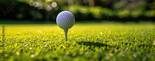 golf ball on the green grass 