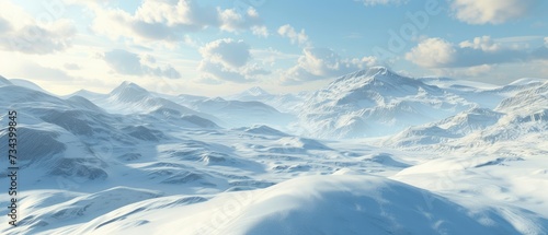 Serene Snow-Capped Mountains under Clear Blue Sky