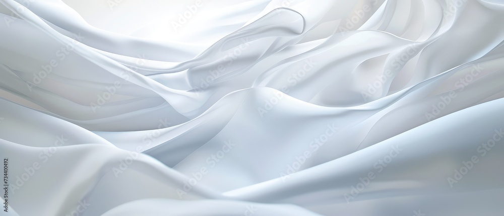Luxurious White Satin Fabric in Soft Folds Luxurious White Satin Fabric in Soft Folds