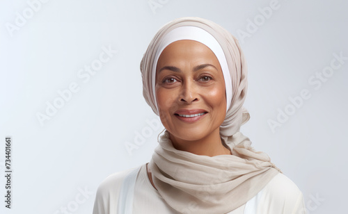 Elderly attractive elegant muslim woman with hairscarf