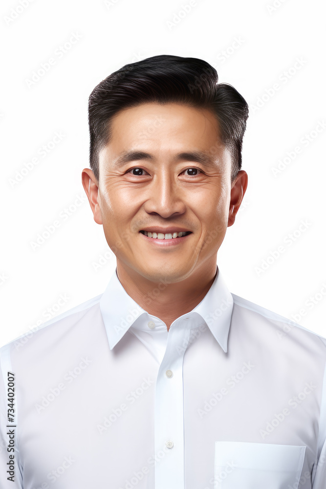 Portrait of happy mature Asia man smiling and looking at camera Portrait of happy mature Asia man smiling and looking at camera