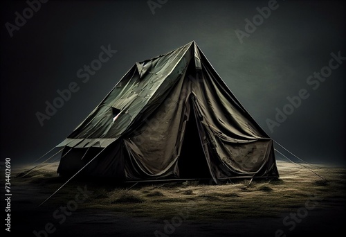 Military Tent Isolated. Generative AI photo