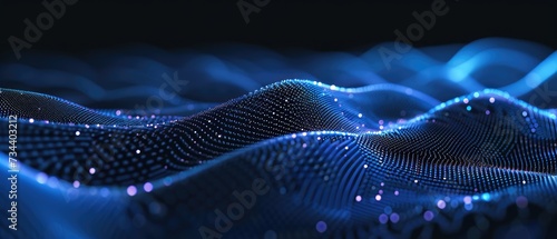 Abstract Blue Digital Wave Technology Background