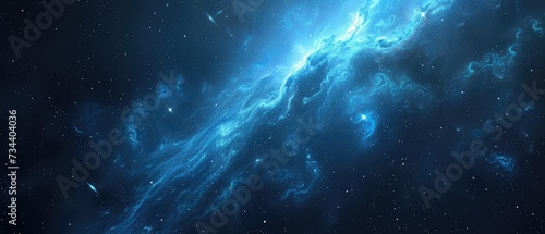 Mystical Blue Nebula in Deep Space Exploration © evening_tao