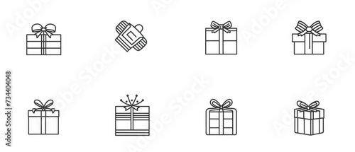 Collection of Gift Icon Illustrations for Celebrations