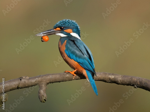 Regal Jewel of the Waters: The Elegant Kingfisher (Alcedo atthis) Graces the Scene