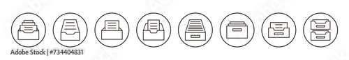 Archive folders icon set vector. Document vector icon. Archive storage icon.