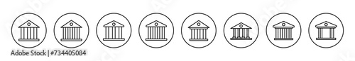 Bank icon set vector. Bank sign and symbol, museum, university