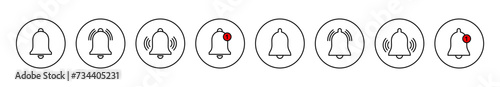 Bell Icon set vector. Notification sign and symbol for web site design