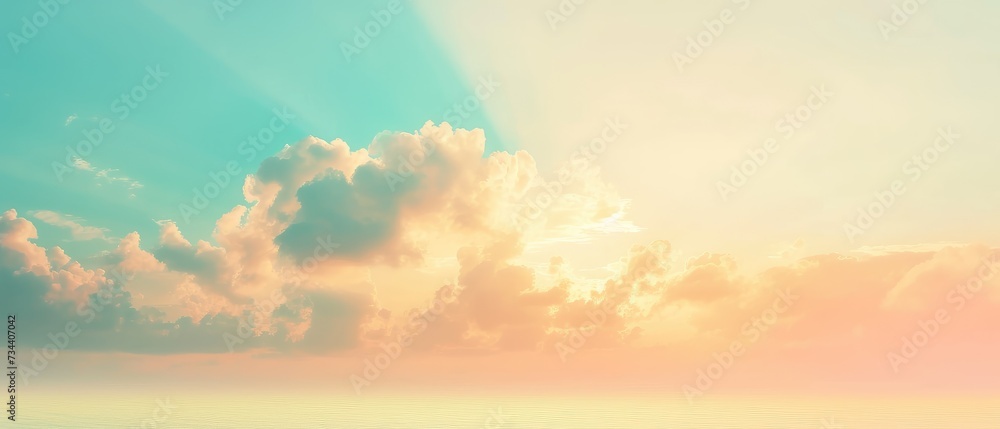 Peaceful Dawn Over Tranquil Sea and Sky Peaceful Dawn Over Tranquil Sea and Sky