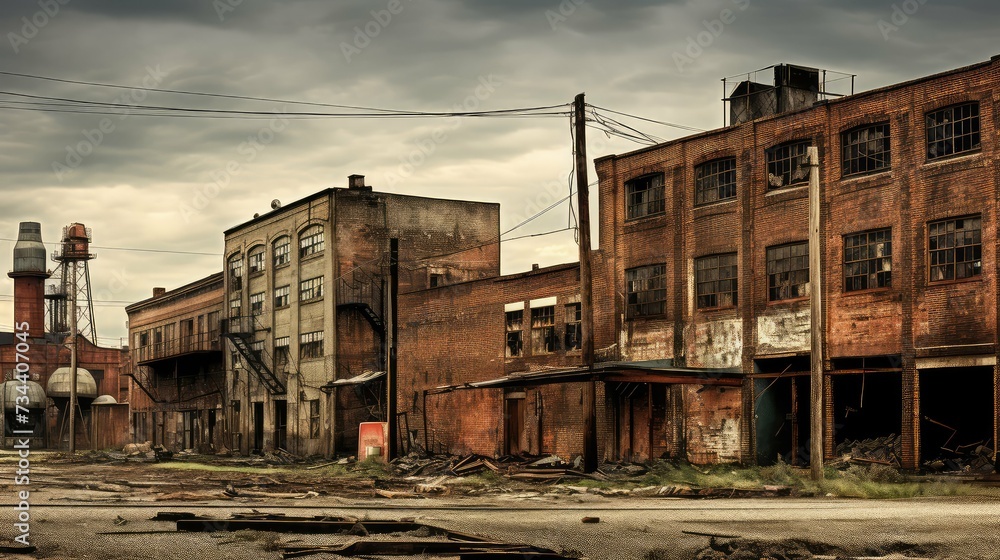 Fototapeta premium mill old industrial buildings