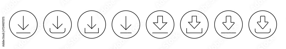 Download icon set vector. Download sign and symbol Download icon set vector. Download sign and symbol