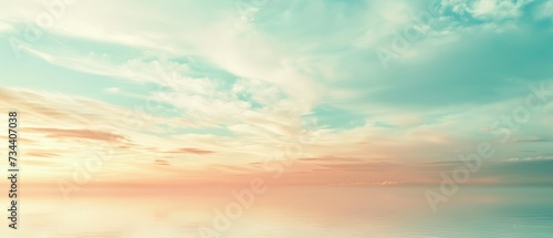 Serene Sunset Over Calm Ocean Waters © evening_tao