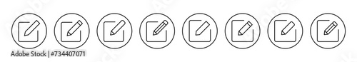Edit icon set vector. edit document sign and symbol. edit text icon. pencil. sign up