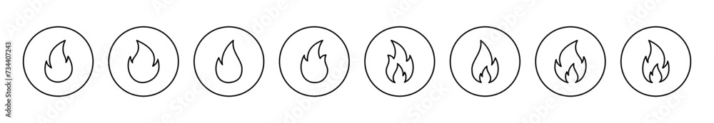 Fire icon set vector. fire sign and symbol Fire icon set vector. fire sign and symbol