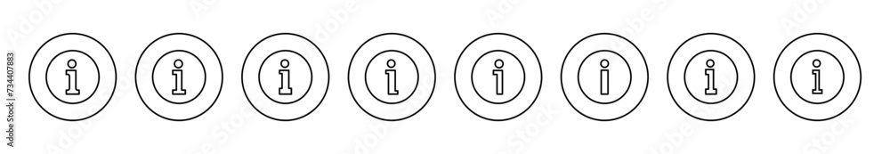 Information sign icon set vector. about us sign and symbol. question mark icon Information sign icon set vector. about us sign and symbol. question mark icon