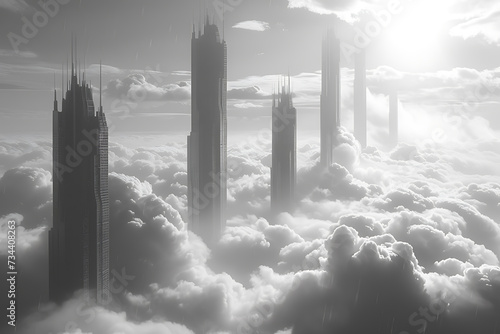 view of futuristic clouds in the clouds 