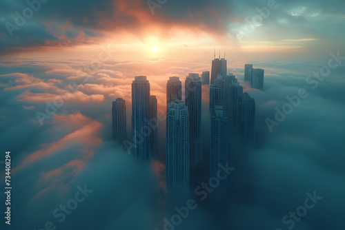 view of futuristic clouds in the clouds 