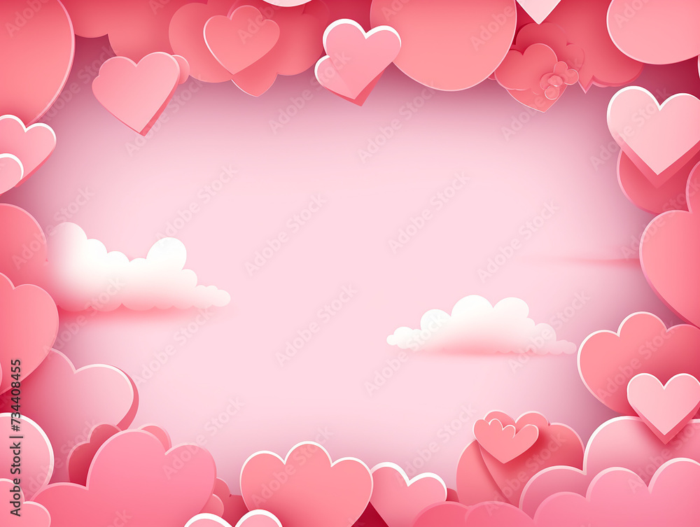 Abstract paper love background for valentines day illustration