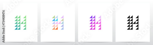 Right Triangles Letter Logo Design H