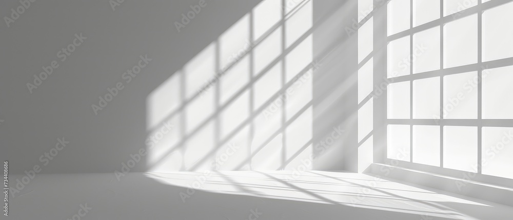 Minimalist White Room with Sunlight and Shadows Minimalist White Room with Sunlight and Shadows