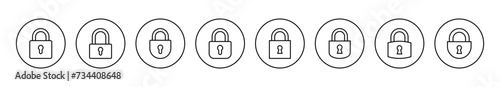Lock icon set vector. Padlock sign and symbol. Encryption icon. Security symbol