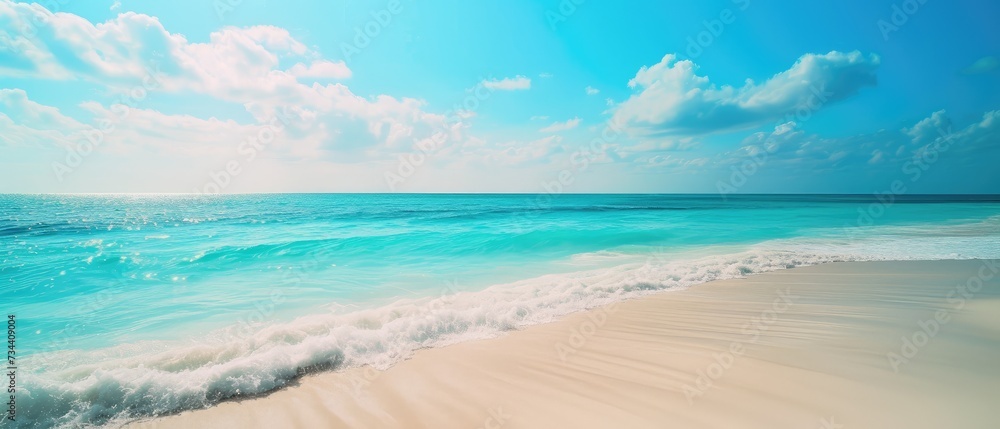 Pristine Turquoise Waters on Sandy Tropical Beach