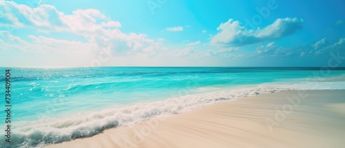 Pristine Turquoise Waters on Sandy Tropical Beach