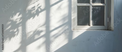 Sunlight Casting Tree Shadows on a White Wall