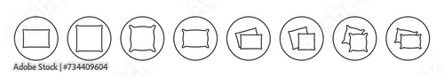 Pillow icon set vector. Pillow sign and symbol. Comfortable fluffy pillow