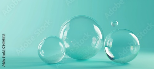 Transparent Spheres with Textured Sand on Turquoise