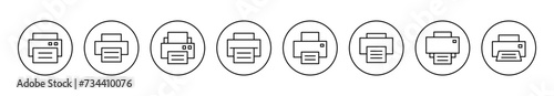 Print icon set vector. printer sign and symbol