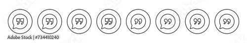 Quote icon set vector. Quotation mark sign and symbol