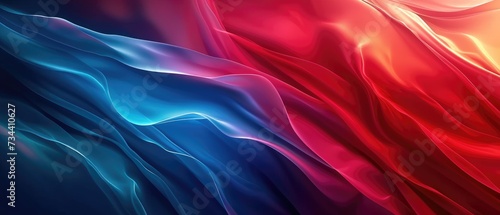 Vibrant Red and Blue Silk Fabric Flow