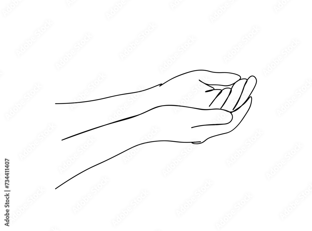 Hands, Signs Single Line Drawing Ai, EPS, SVG, PNG, JPG zip file