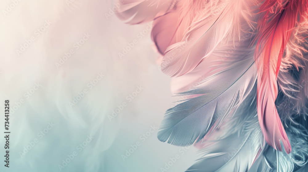 Feathers on a textured background, room for text