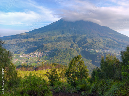 View of Mount Lawu in a sunny morning © Wiwik sisto