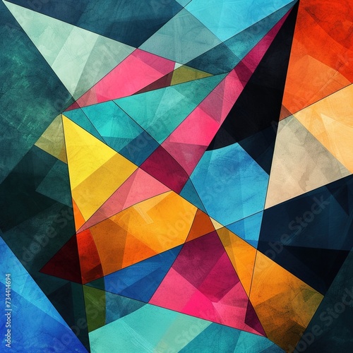 Colourful wallpaper with geometric pattern design 