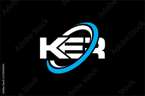 KER creative letter logo design vector icon illustration